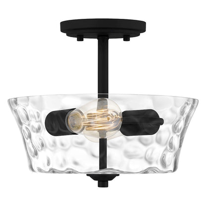 Quoizel Acacia 2 Light Semi-Flush Mount, Clear Water