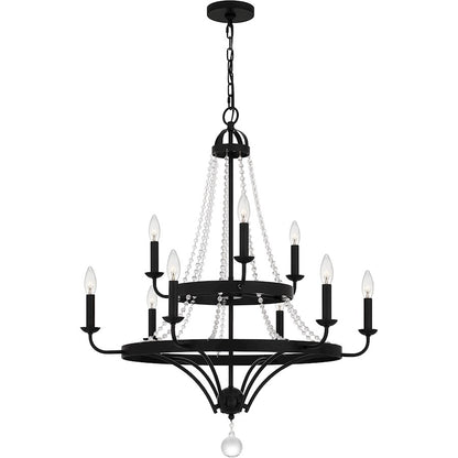 Quoizel Adelaide 9 Light Chandelier, Matte Black - ADL5030MBK