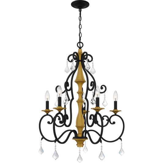 Quoizel Althea 5 Light Chandelier, Matte Black - AEA5026MBK