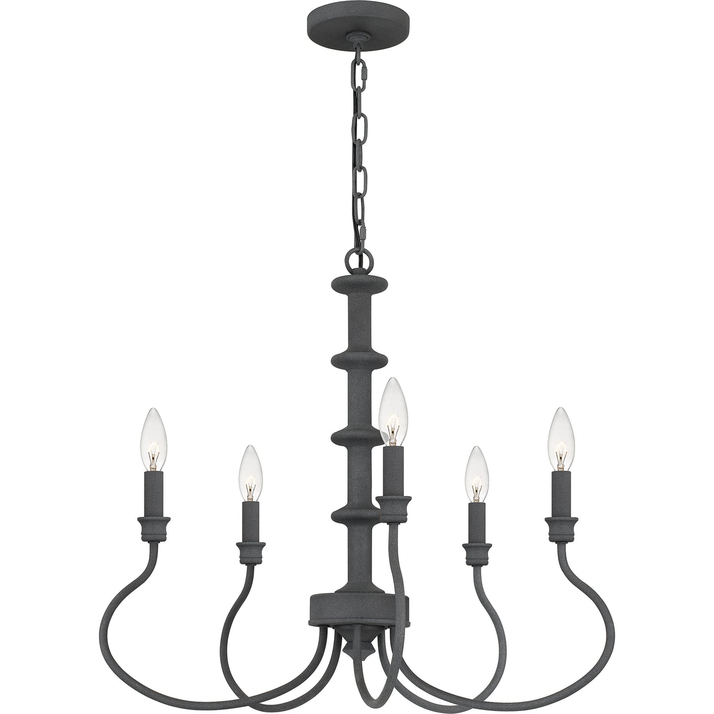 Quoizel Adela 5 Light Chandelier, Antique White - AEL5024AWH