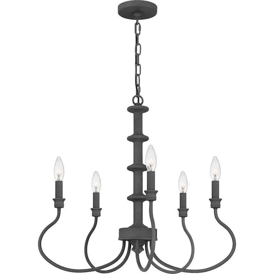 Quoizel Adela 5 Light Chandelier, Mottled Black - AEL5024MB