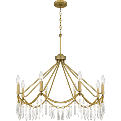 Quoizel Airedale 8 Light Chandelier, Aged Brass - AID5030AB