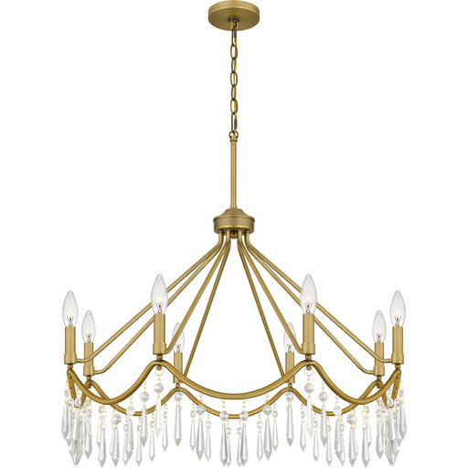 Quoizel Airedale 8 Light Chandelier, Aged Brass - AID5030AB