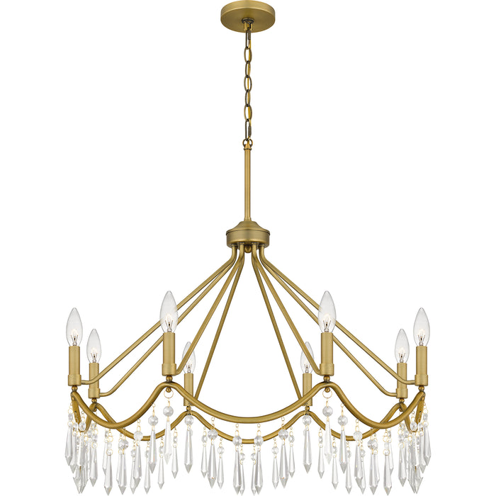 Quoizel Airedale 8 Light Chandelier, Aged Brass - AID5030AB