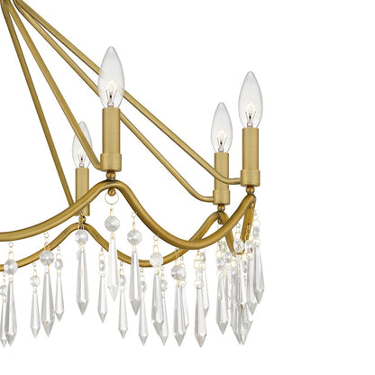 Quoizel Airedale 8 Light Chandelier, Aged Brass