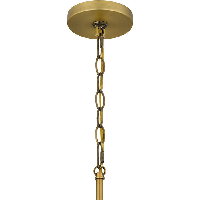 Quoizel Airedale 8 Light Chandelier, Aged Brass