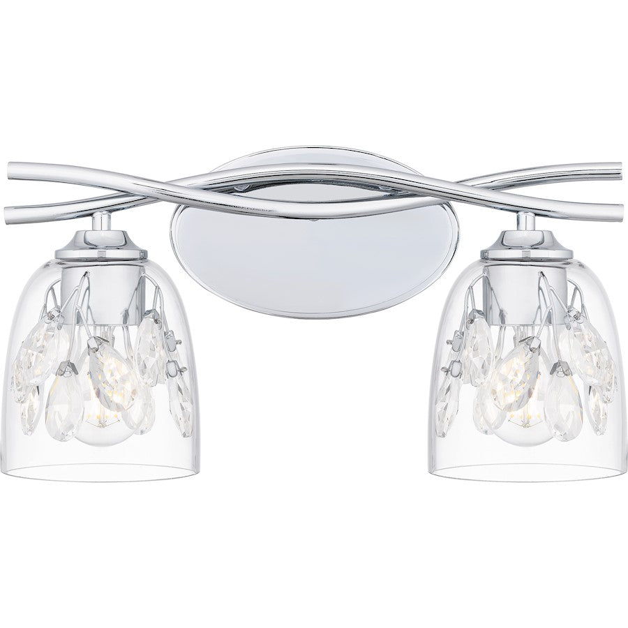 Quoizel Ansley 2 Light Bath Light, Polished Chrome/Clear - ALE8616C