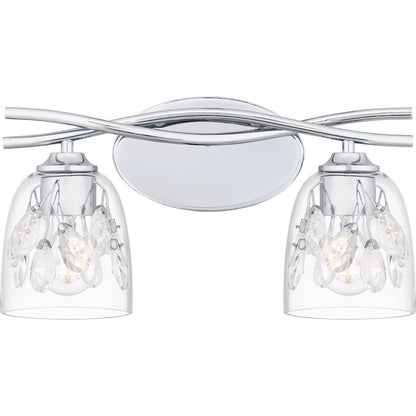 Quoizel Ansley 2 Light Bath Light, Polished Chrome/Clear - ALE8616C