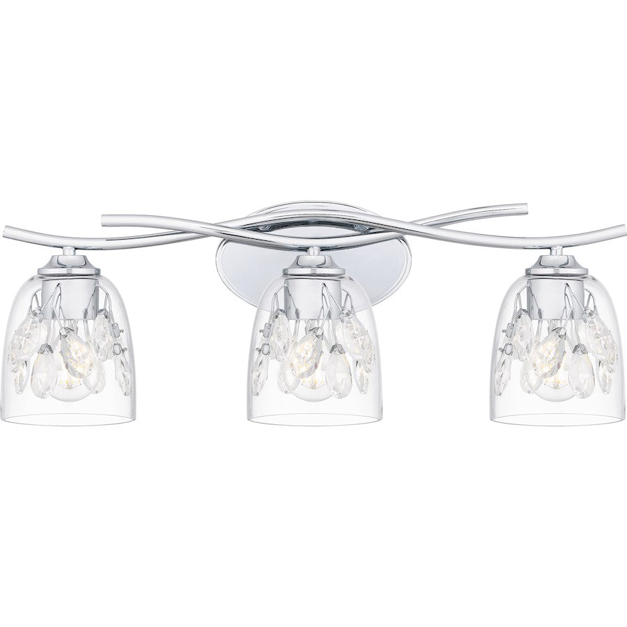 Quoizel Ansley 3 Light Bath Light, Polished Chrome/Clear - ALE8624C