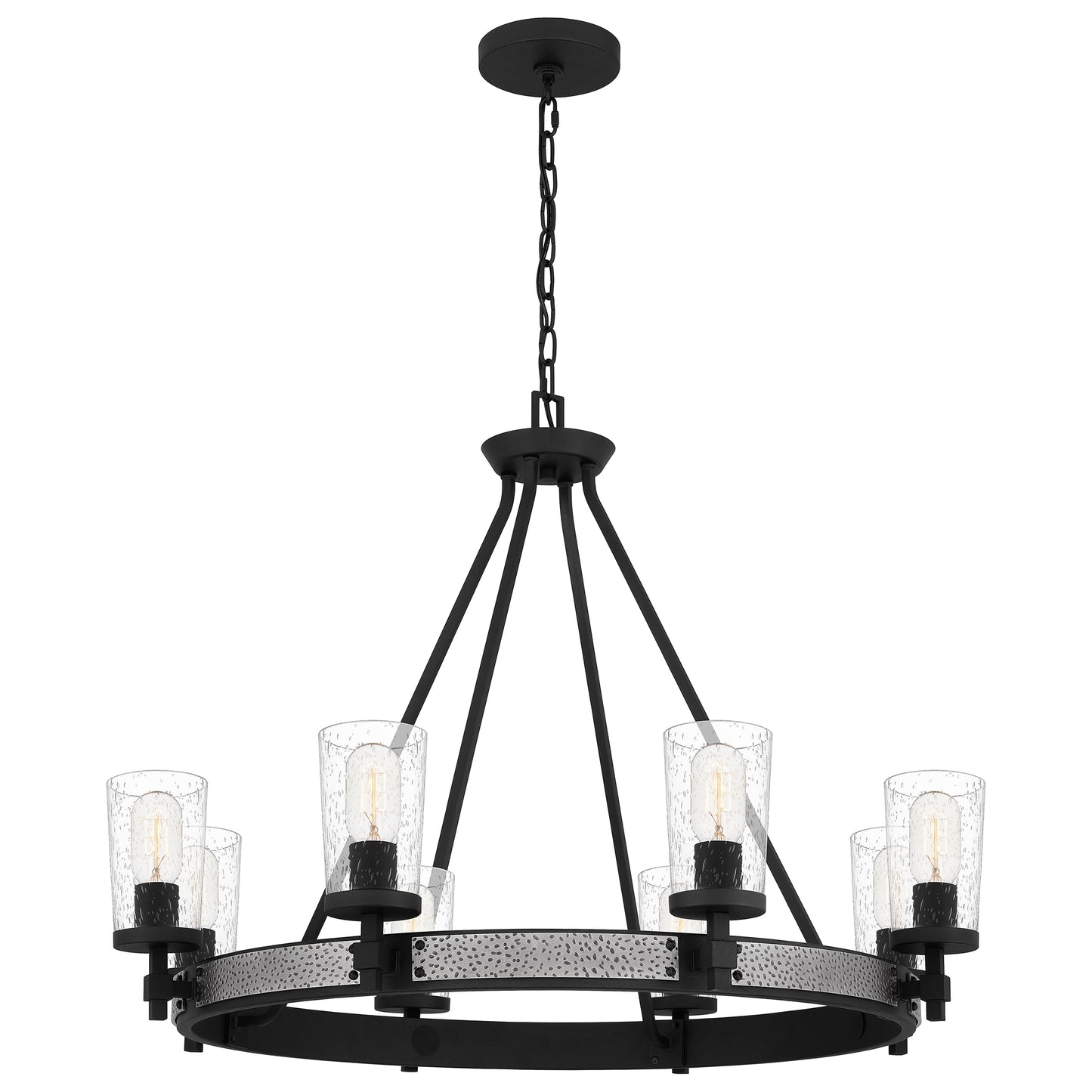 Quoizel Alpine 6 Light Chandelier, Earth Black/Clear Seeded - ALP5026EK