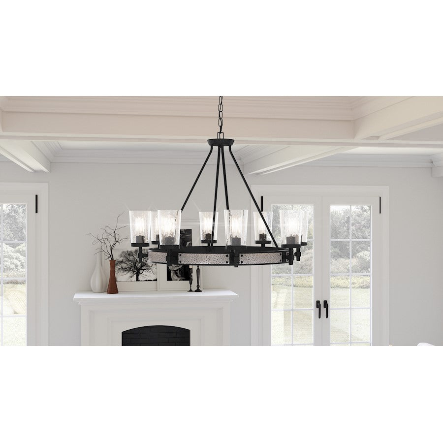 Quoizel Alpine  Chandelier, Earth Black/Clear Seeded