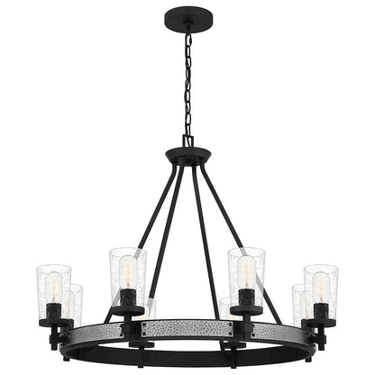 Quoizel Alpine 8 Light Chandelier, Earth Black/Clear Seeded - ALP5032EK