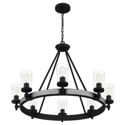 Quoizel Alpine  Chandelier, Earth Black/Clear Seeded