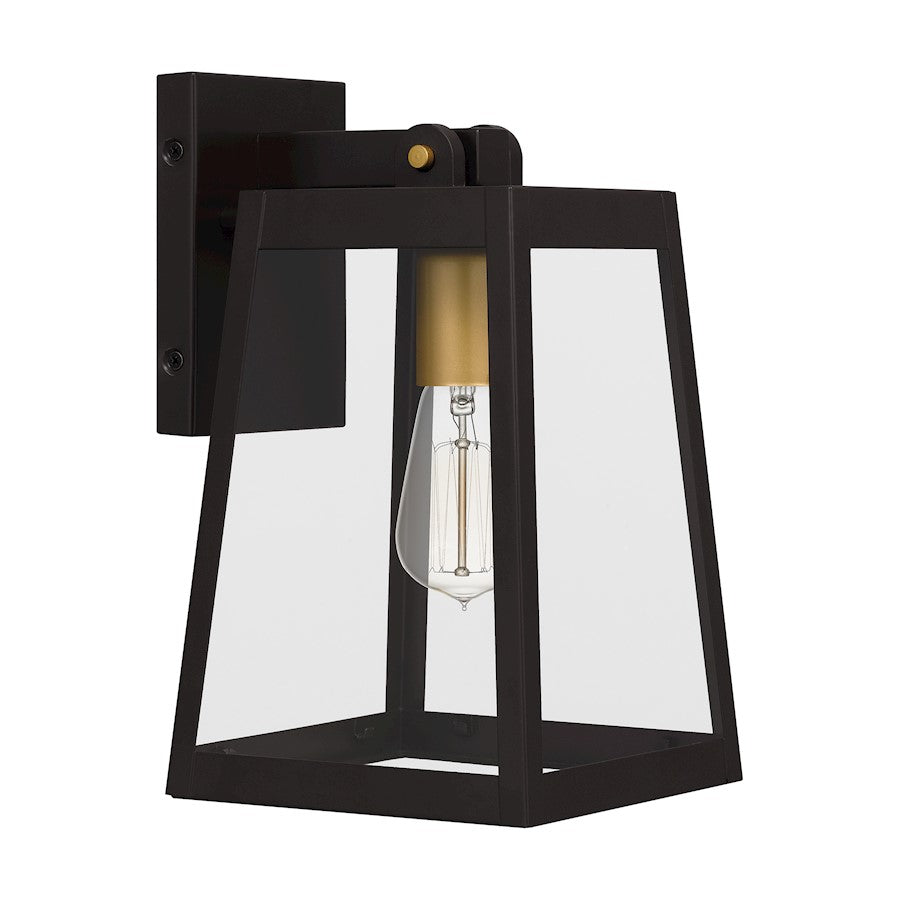 Quoizel Amberly Grove 1 Light Outdoor Lantern, Bronze/Clear