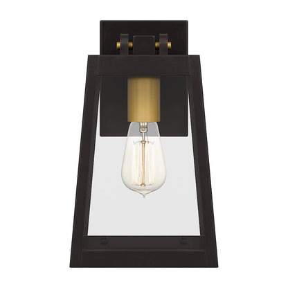 Quoizel Amberly Grove 1 Light Outdoor Lantern, Bronze/Clear