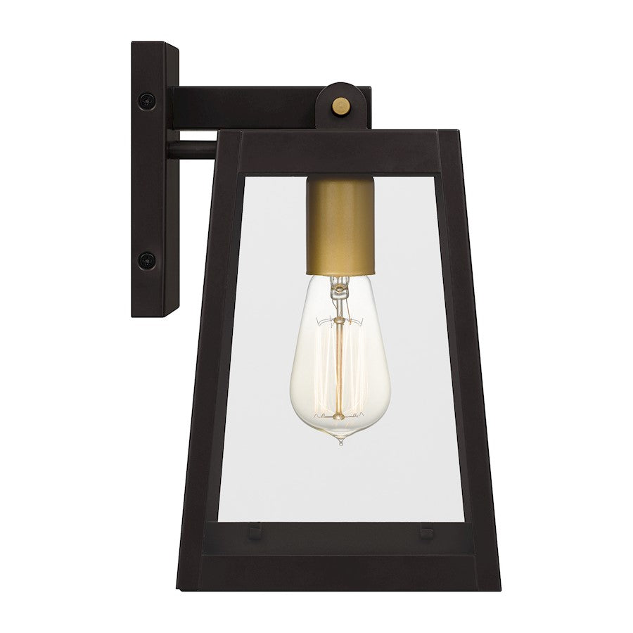 Quoizel Amberly Grove 1 Light Outdoor Lantern, Bronze/Clear