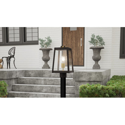 Quoizel Amberly Grove 1 Light 15" Outdoor Lantern, Bronze/Clear