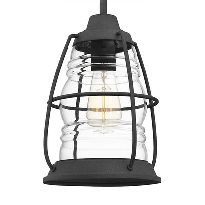 1 Light Mini Pendant, Mottled Black