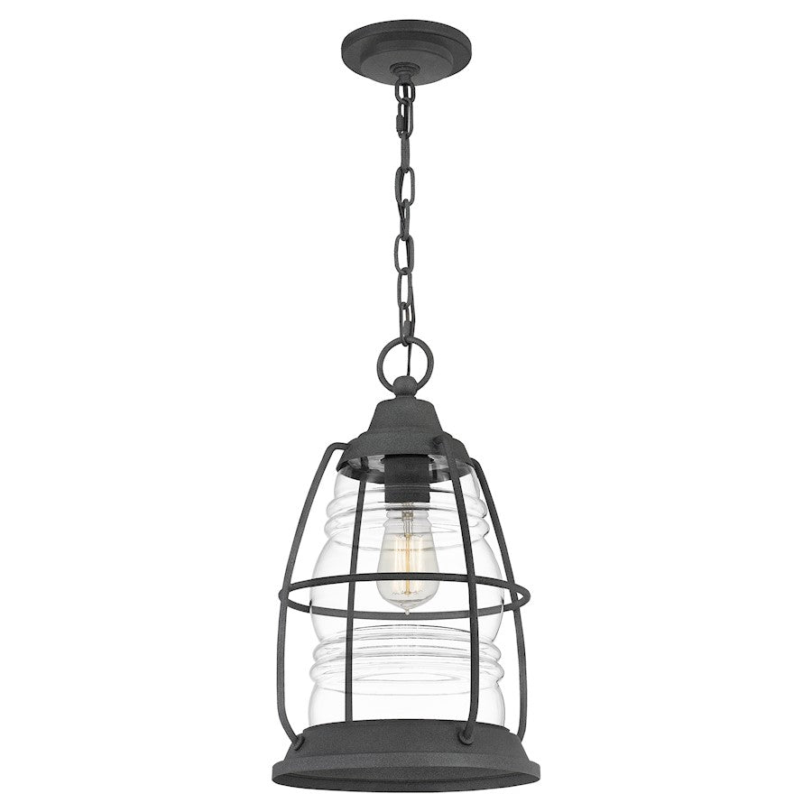 1 Light Mini Pendant, Mottled Black