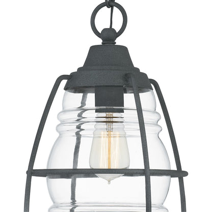 1 Light Mini Pendant, Mottled Black