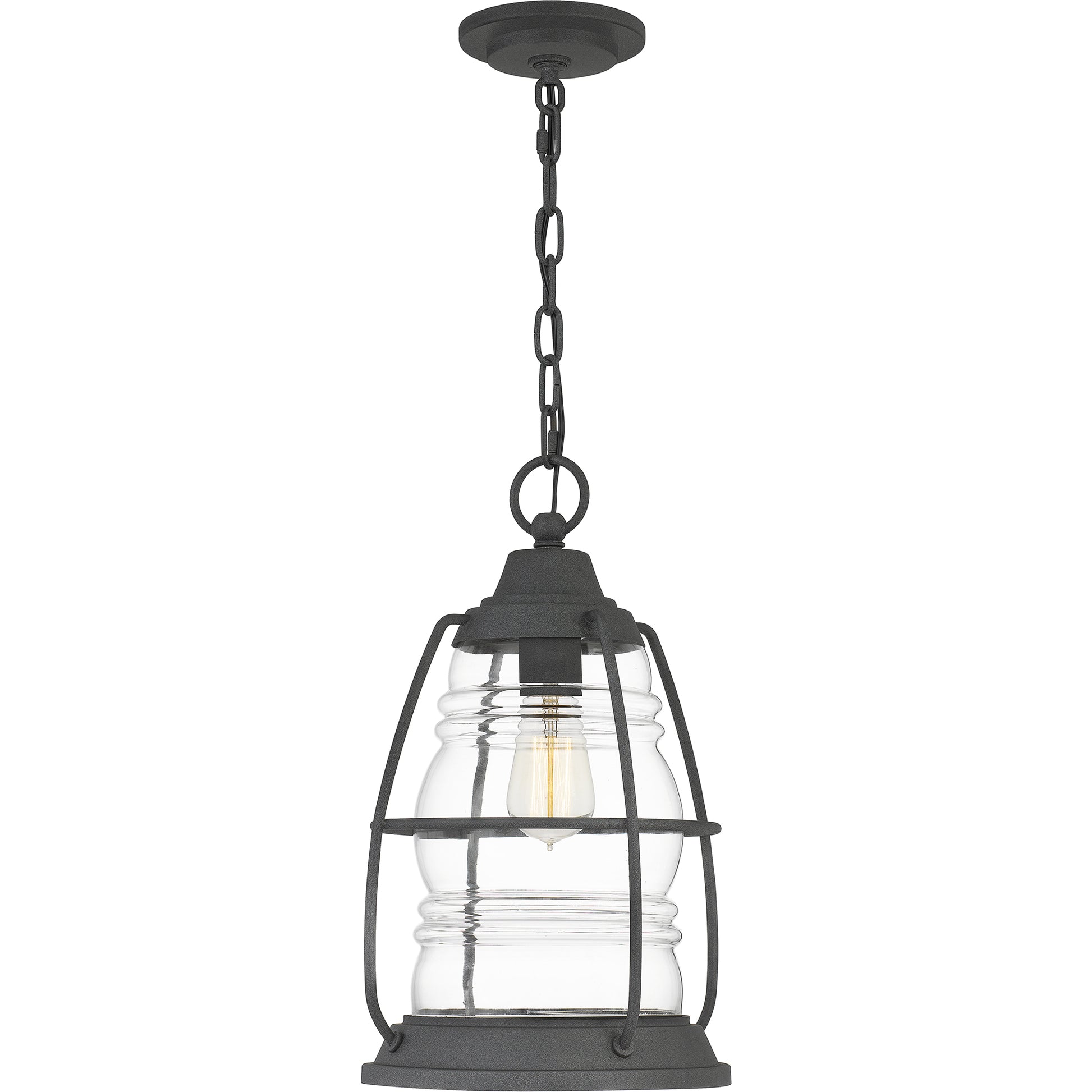 Quoizel Admiral 1 Light Outdoor Hanging, Mottled Black/Clear - AMR1910MB