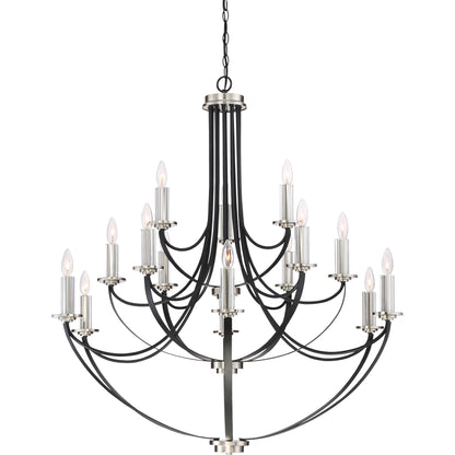 Quoizel Alana 15 Light Chandelier, Mystic Black