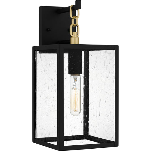 Quoizel Anchorage 1 Light 14" Outdoor Lantern, Black/Clear Seedy - ANC8406MBK