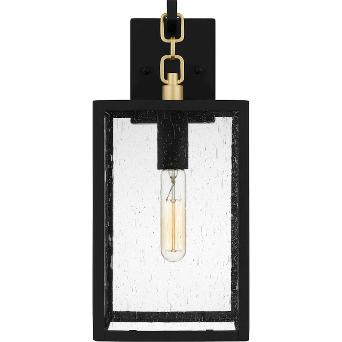 Quoizel Anchorage 1 Light Outdoor Lantern, Black/Clear Seedy