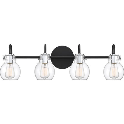 4 Light Bathroom Vanity Light, Black