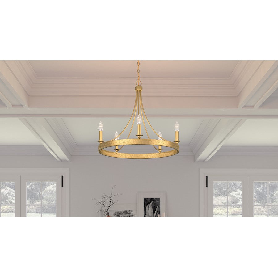 Quoizel Aspyn 5 Light Chandelier, Light Gold