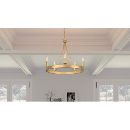 Quoizel Aspyn 5 Light Chandelier, Light Gold