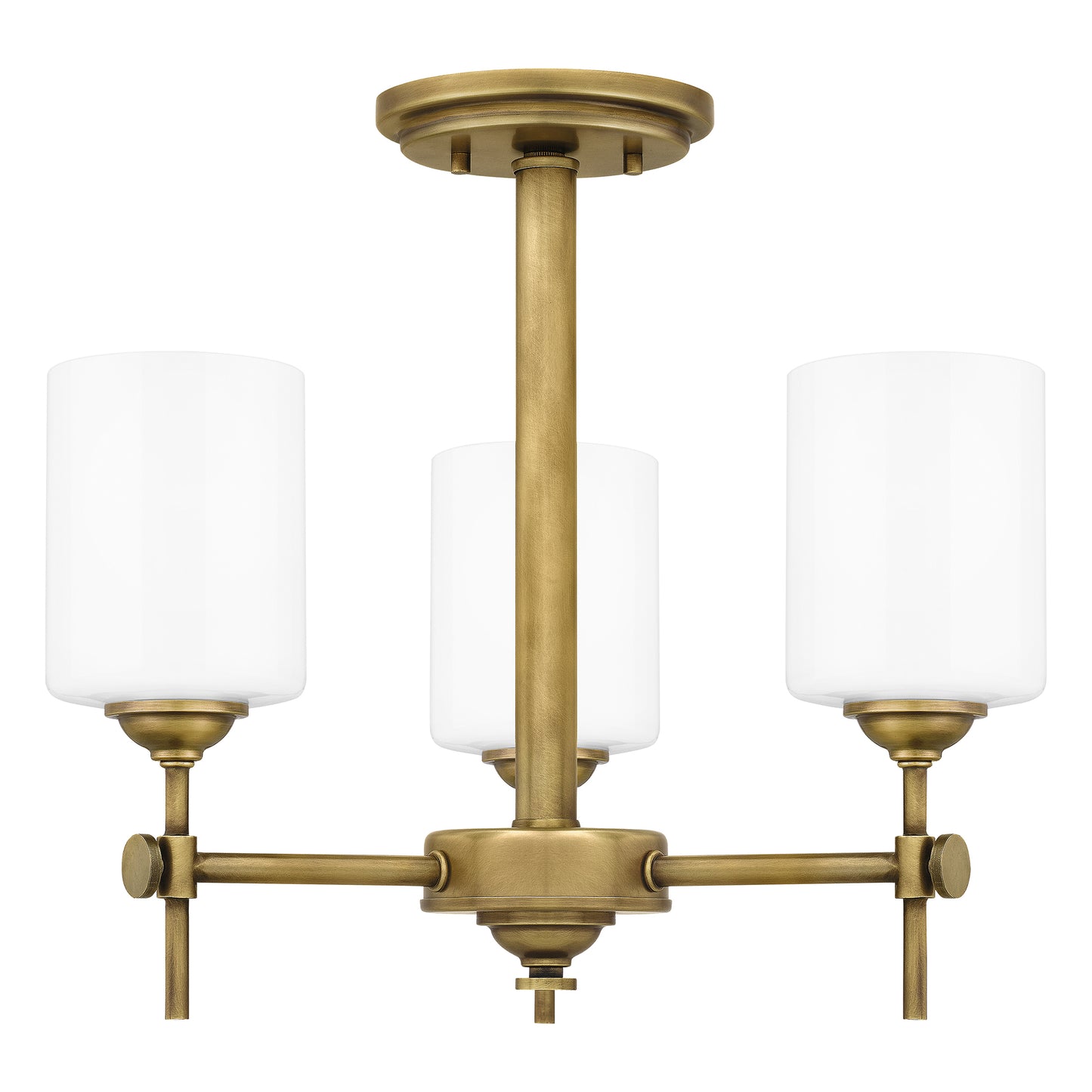 Quoizel Aria 3 Light Semi-Flush Mount, Antique Polished Nickel/Opal - ARI1717AP