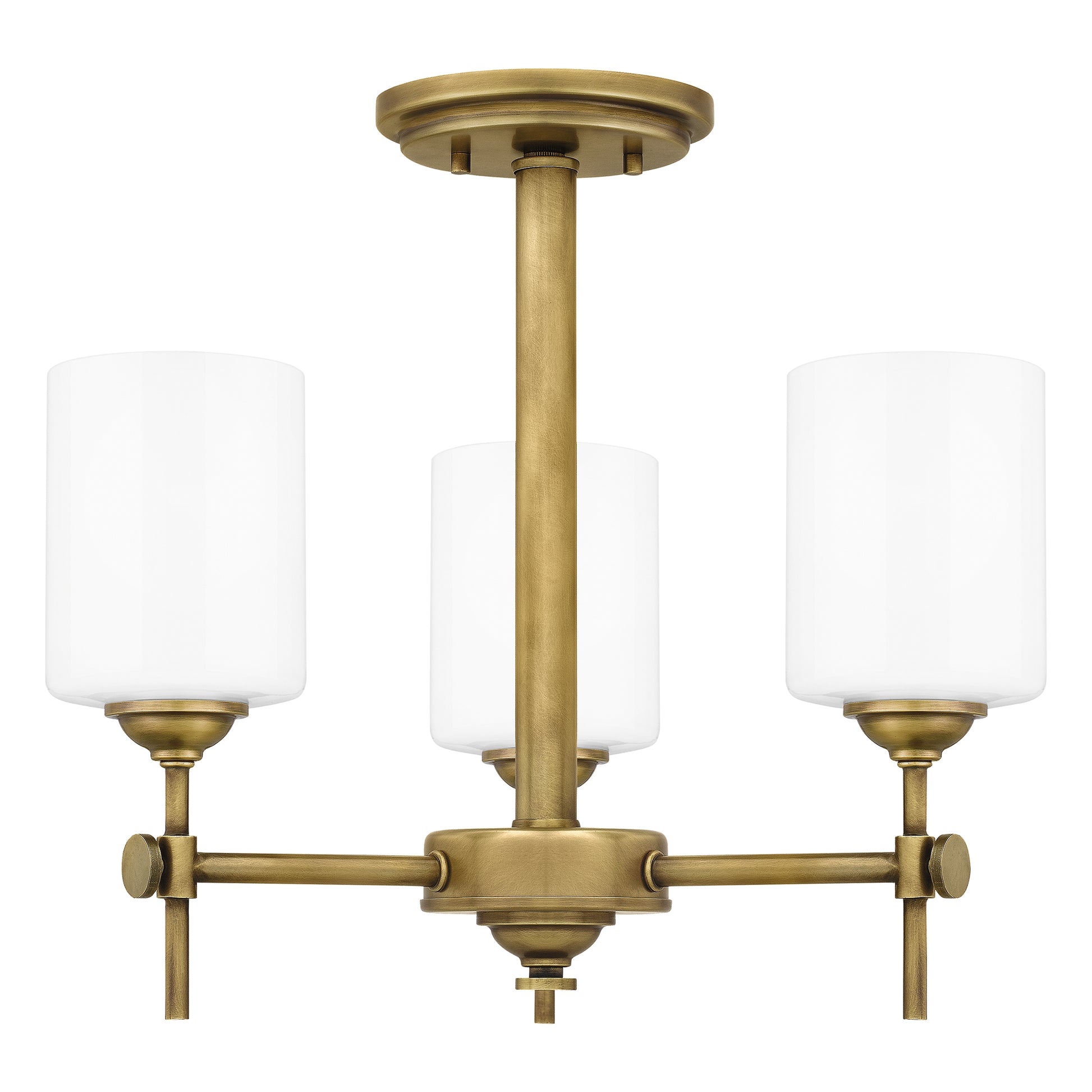 Quoizel Aria 3 Light Semi-Flush Mount, Antique Polished Nickel/Opal - ARI1717AP