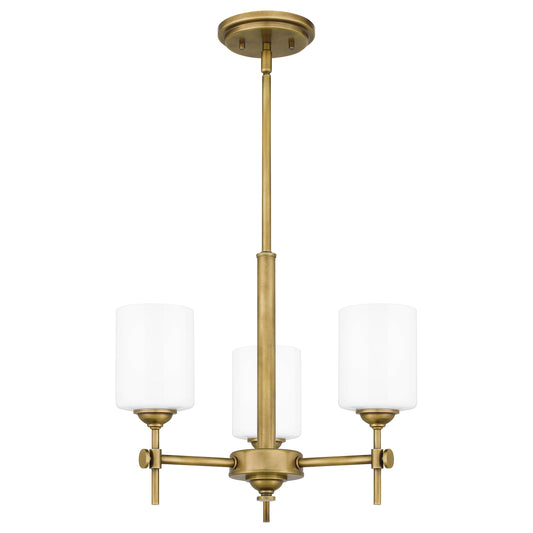 Quoizel Aria 3 Light Pendant, Antique Polished Nickel/Opal - ARI2817AP