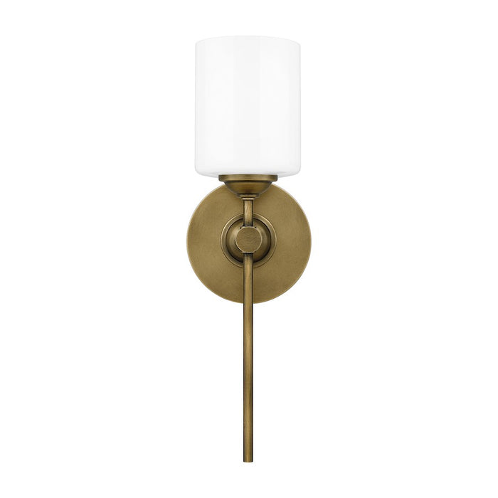 Quoizel Aria 1 Light Wall Sconce, Weathered Brass/Opal - ARI8605WS