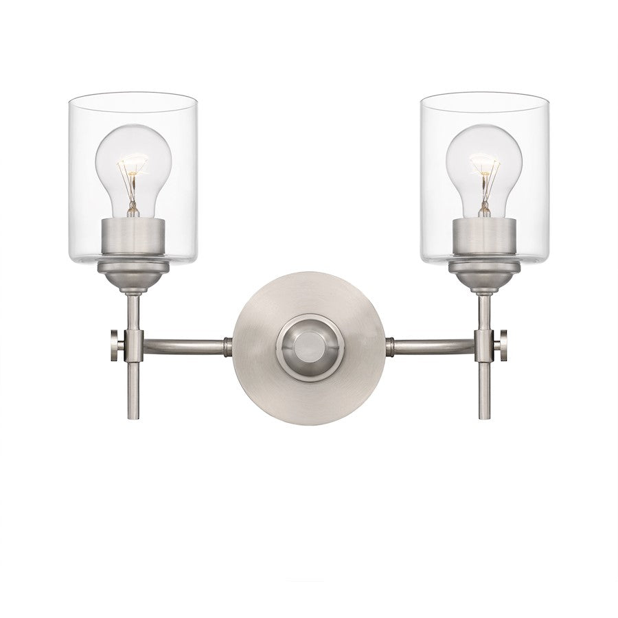 2 Light Bathroom Vanity Light, Brushed Nickel