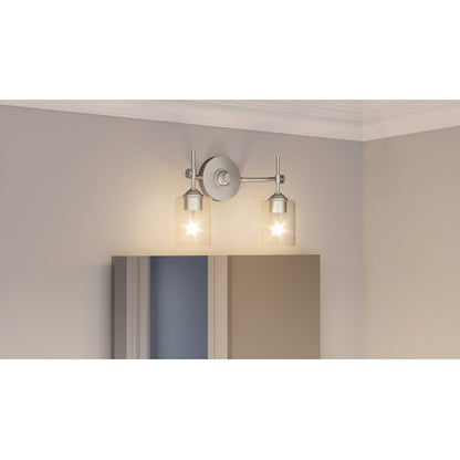 2 Light Bathroom Vanity Light, Brushed Nickel