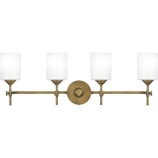 Quoizel Aria 2 Light Bath, Weathered Brass/Opal Etched Glass - ARI8615WS