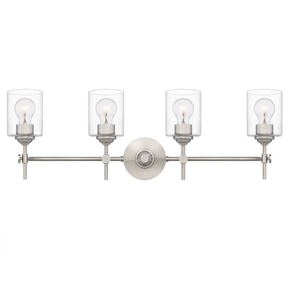 4 Light Bathroom Vanity Light, Brushed Nickel