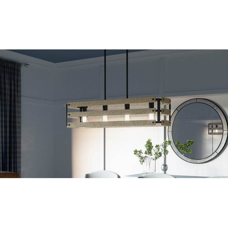 Quoizel Ashburn 4 Light Chandelier Light, Earth Black