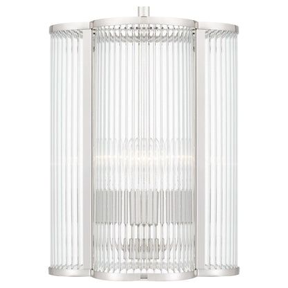 4 Light Mini Pendant, Clear Ribbed