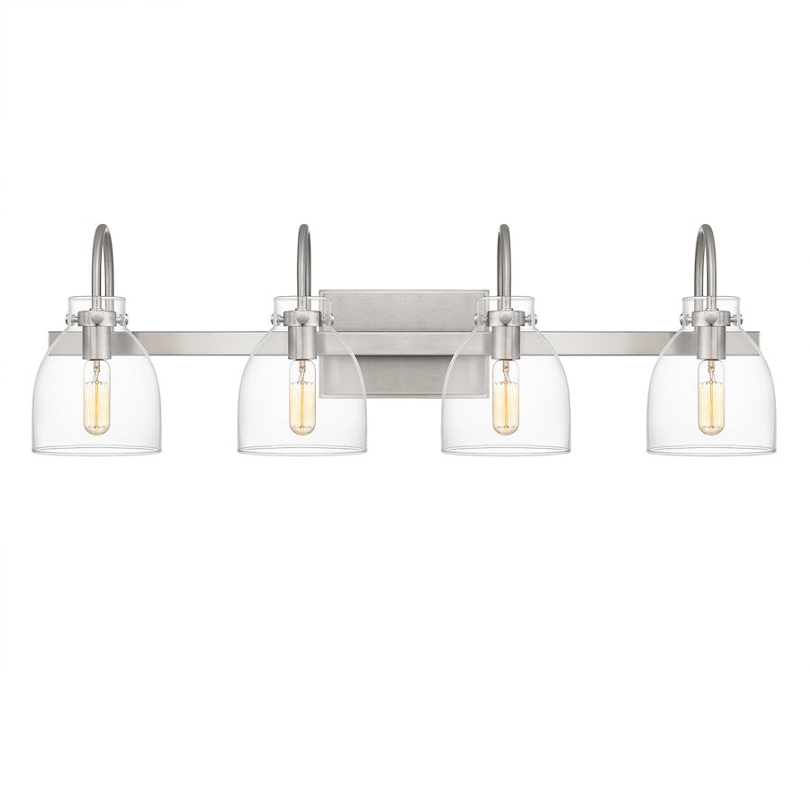 4 Light Bathroom Vanity Light, Brushed Nickel