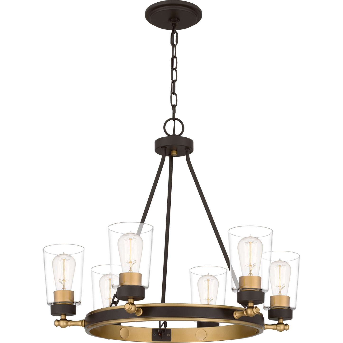 Quoizel Atwood 6 Light Chandelier, Old Bronze/Clear - ATO5025OZ