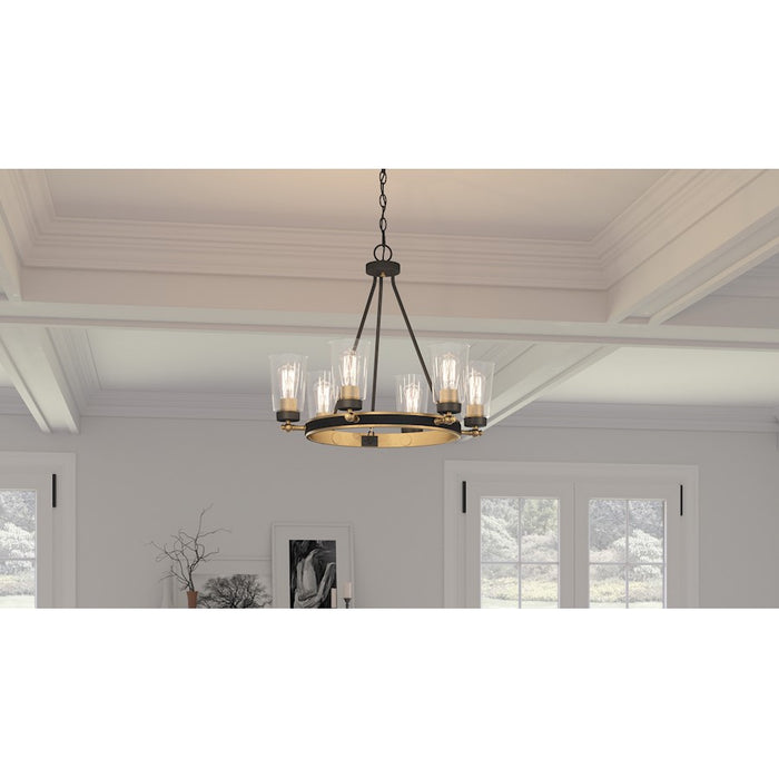 Quoizel Atwood 6 Light Chandelier, Old Bronze/Clear