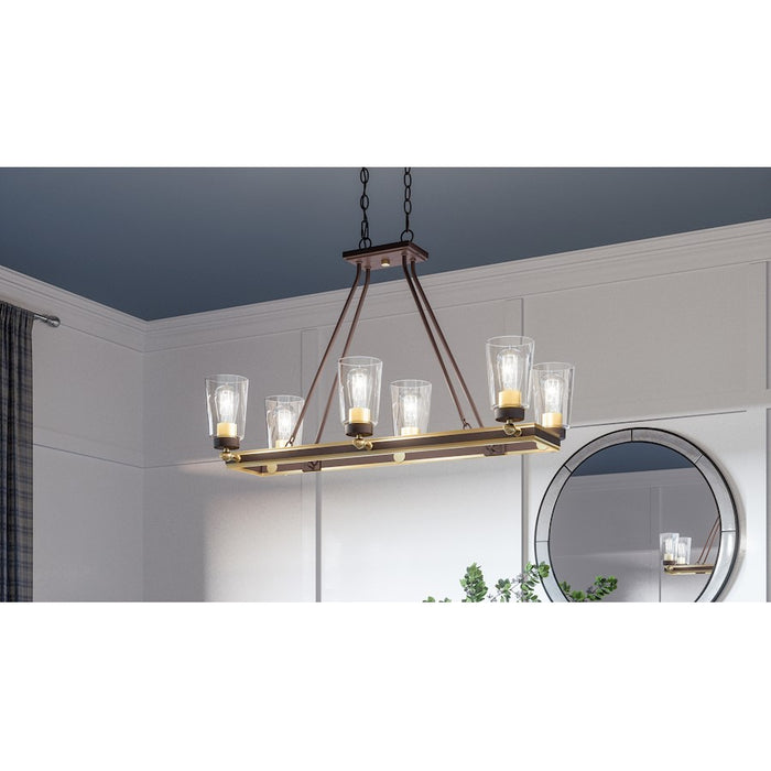 Quoizel Atwood 6 Light Island Light, Old Bronze/Clear