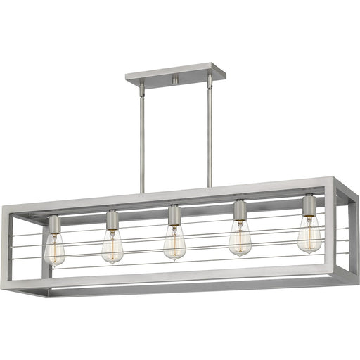 Quoizel Awendaw Linear 5 Light Chandelier, Antique Nickel - AWD540AN