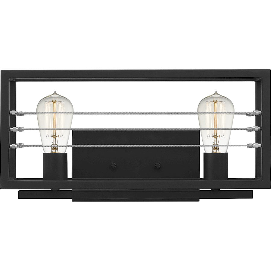 Quoizel Awendaw 2 Light Bath Vanity, Matte Black