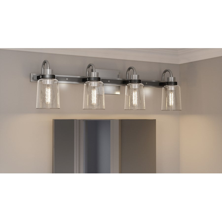 Quoizel Axel 4 Light Bath Vanity, Brushed Nickel