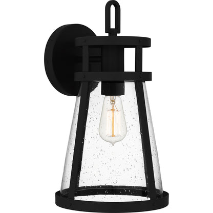 Quoizel Barber 1 Light 13" Outdoor Lantern, Aluminum/Clear Seedy - BAB8406ABA