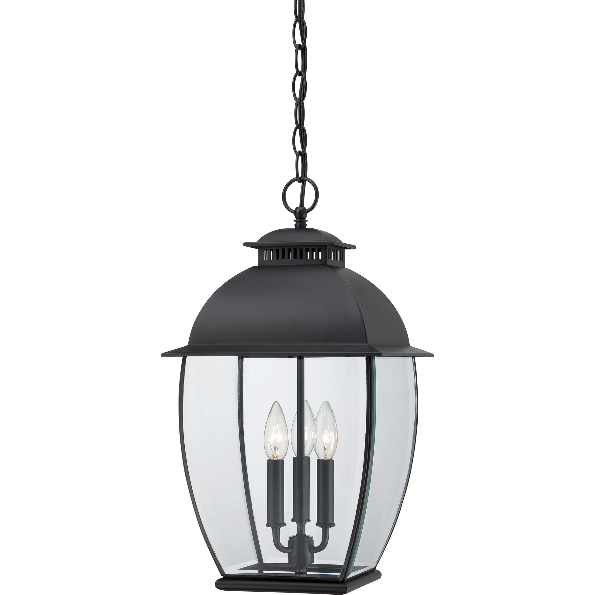 Quoizel Bain 3 Light Mini Pendant, Mystic Black/Clear Beveled - BAN1511K